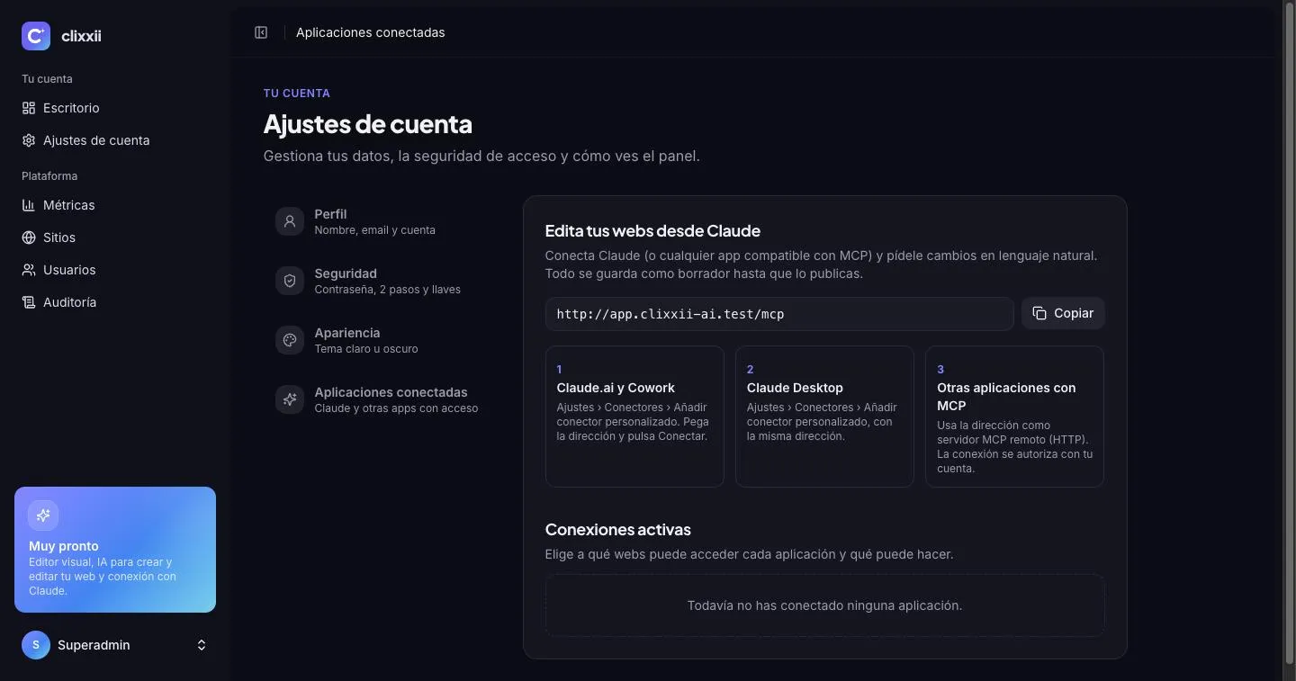Ajustes para conectar Claude y otras aplicaciones con MCP